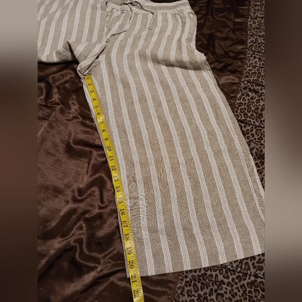 Banana Republic Linen Blend Capri Pants‎ Women Tan SzM Resortwear Vacation